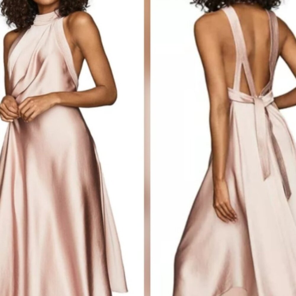 🌹NWOT🌹Stunning Reiss Rita Halter Midi Dress - Picture 2 of 10